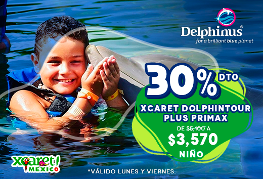 30% OFF en Xcaret Dolphintour Plus Primax NiÃ±o