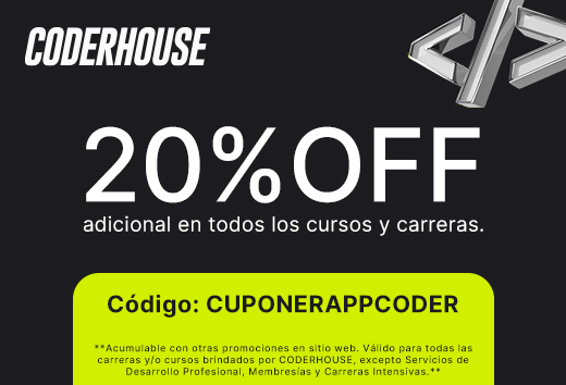 20% off adicional en Coderhouse