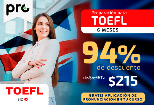 94% OFF TOELF 6 meses por $215