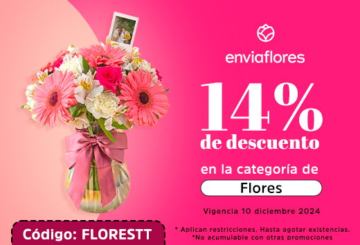 14% de descuento en la categorÃ­a de Flores