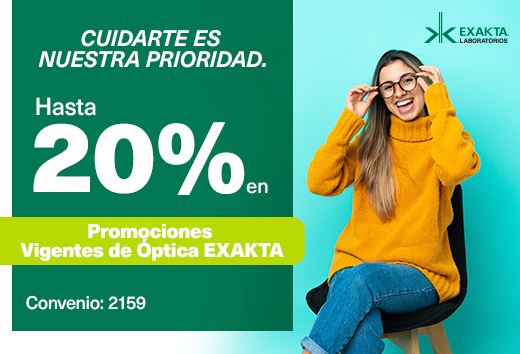 Hasta 20% de descuento en promociones vigentes Ã³ptica